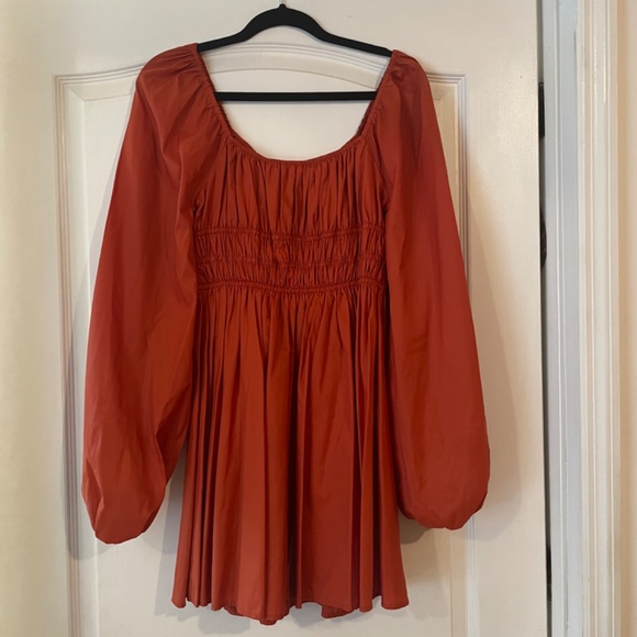 Staud Bow Puff-Sleeve Mini Dress - Picture 2 of 2